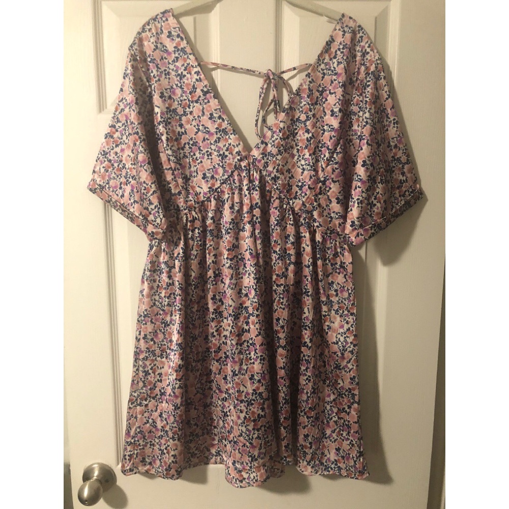 Lulus satin floral mini dresss